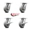Service Caster 6 Inch Thermoplastic Rubber Swivel Caster Set with Roller Bearings 2 Brakes SCC SCC-35S620-TPRRF-2-SLB-2 - alternate 6
